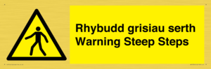 Rhybudd grisiau serth Warning Steep Steps